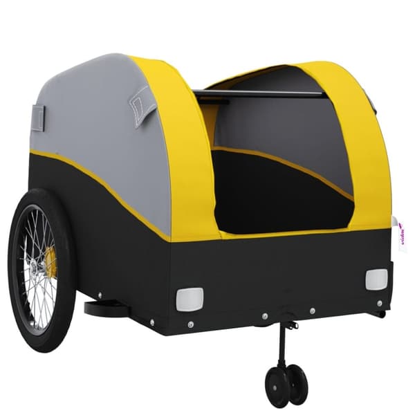 vidaXL Cykelvagn svart och gul 45 kg järn