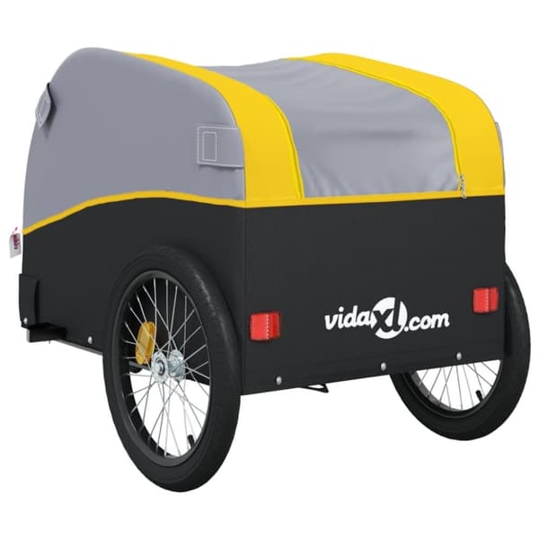 vidaXL Cykelvagn svart och gul 45 kg järn