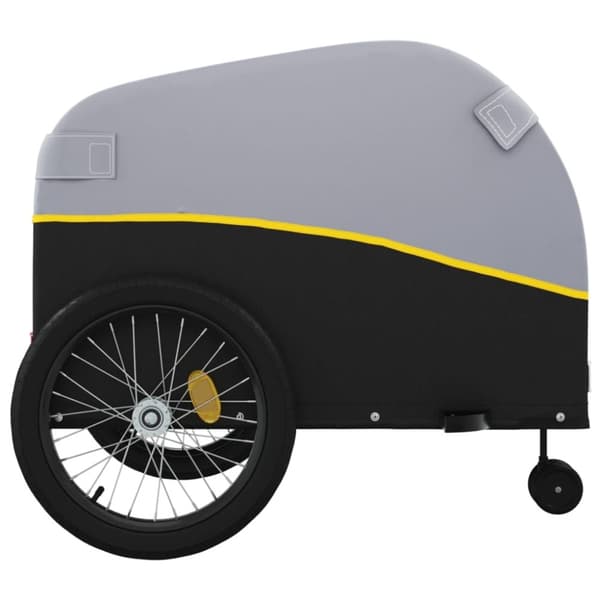 vidaXL cykelanhænger 45 kg jern sort og gul