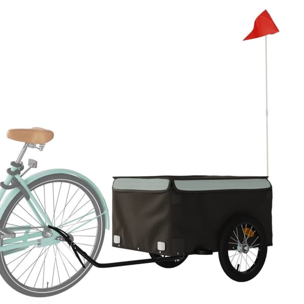 vidaXL cykelanhænger 45 kg jern sort og grå
