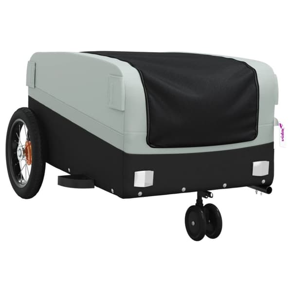 vidaXL Sykkelvogn svart og grå 30 kg jern
