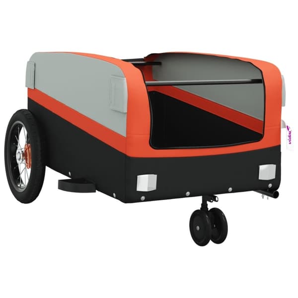 vidaXL cykelanhænger 30 kg jern sort og orange