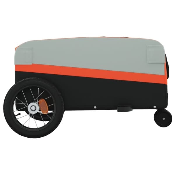 vidaXL cykelanhænger 30 kg jern sort og orange