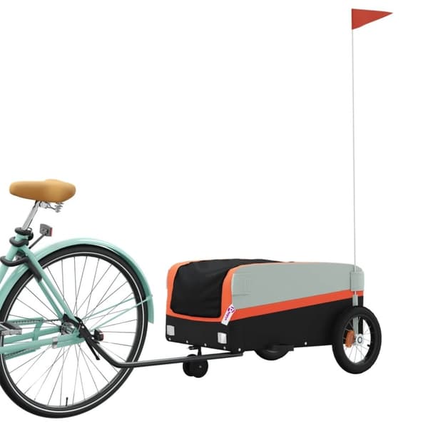 vidaXL cykelanhænger 30 kg jern sort og orange