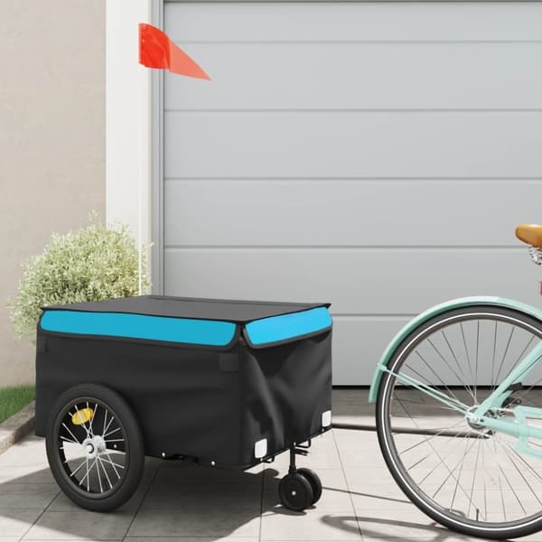 vidaXL cykelanhænger 45 kg jern sort og blå