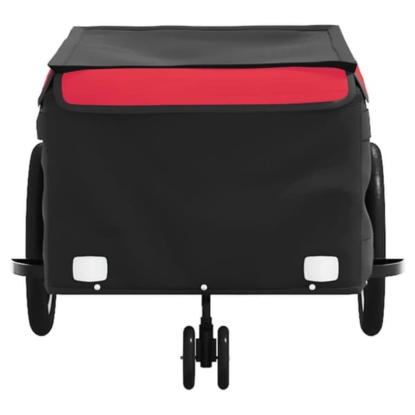 vidaXL Sykkelvogn svart og rød 45 kg jern