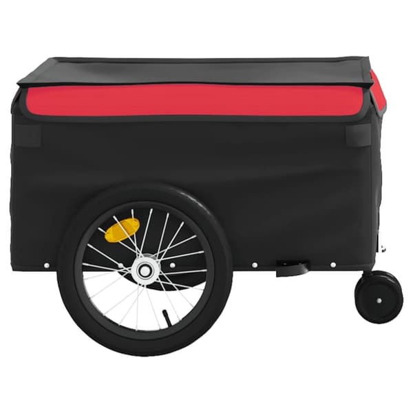vidaXL cykelanhænger 45 kg jern sort og rød