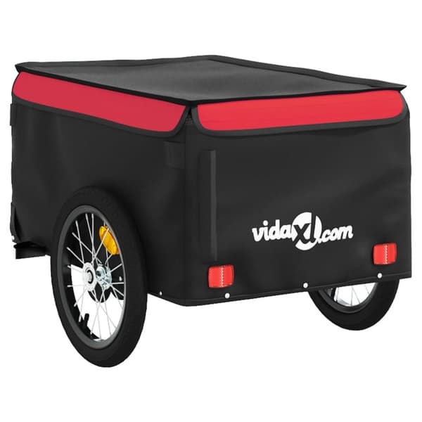 vidaXL cykelanhænger 45 kg jern sort og rød