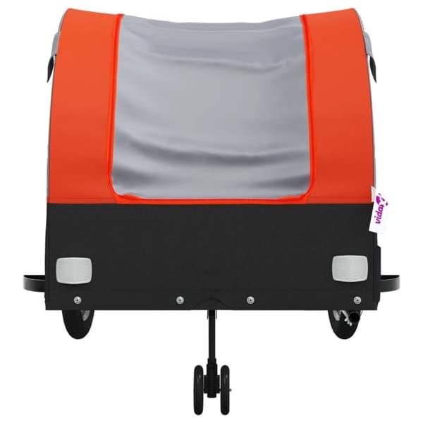 vidaXL cykelanhænger 45 kg jern sort og orange