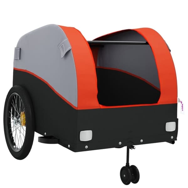 vidaXL Cykelvagn svart och orange 45 kg järn