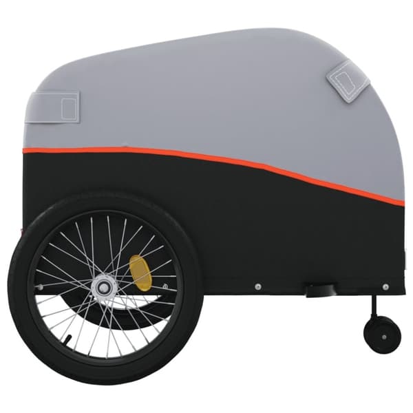 vidaXL Cykelvagn svart och orange 45 kg järn