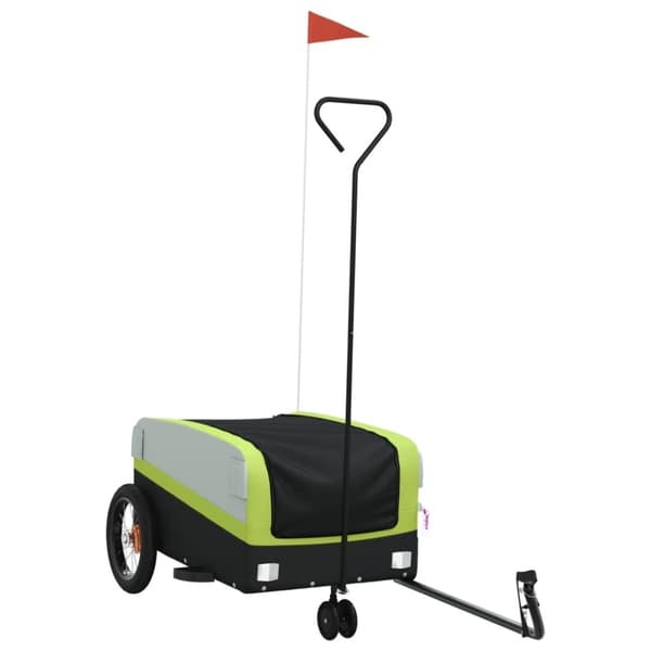 vidaXL Sykkelvogn svart og grønn 30 kg jern