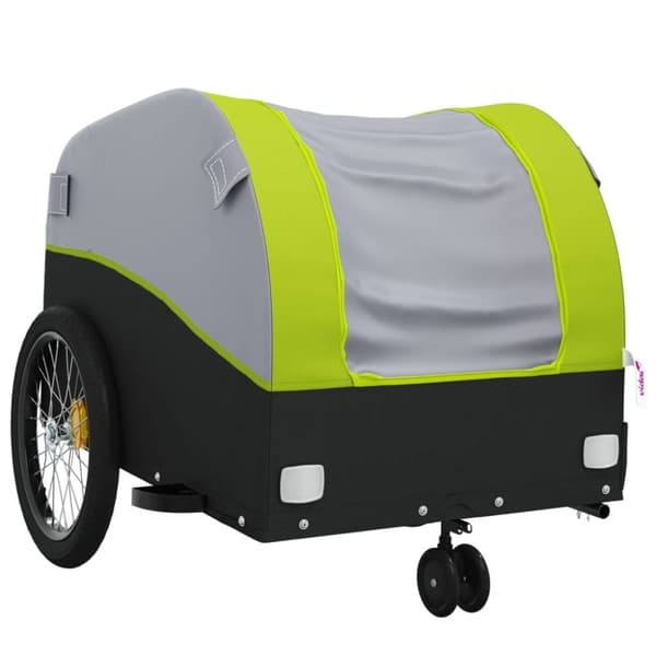 vidaXL cykelanhænger 30 kg jern sort og grøn