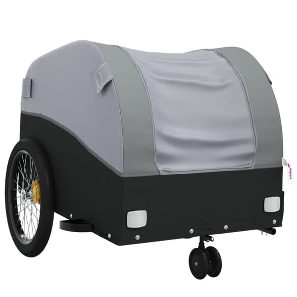 vidaXL Sykkelvogn svart og grå 30 kg jern