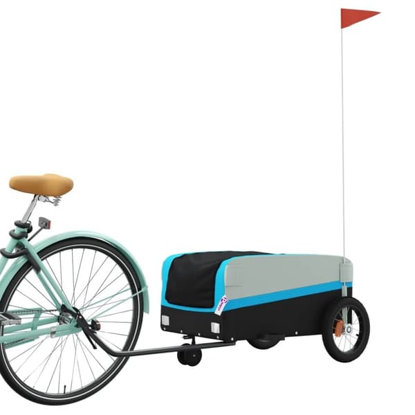 vidaXL cykelanhænger 30 kg jern sort og blå