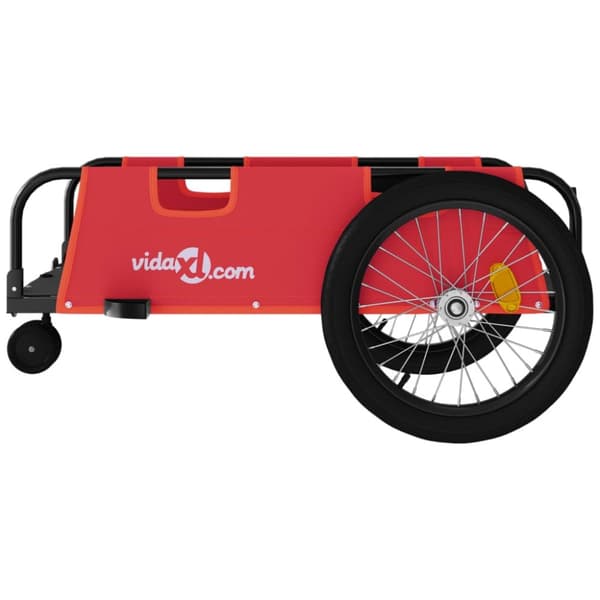 vidaXL Cykelvagn röd och svart oxfordtyg och järn