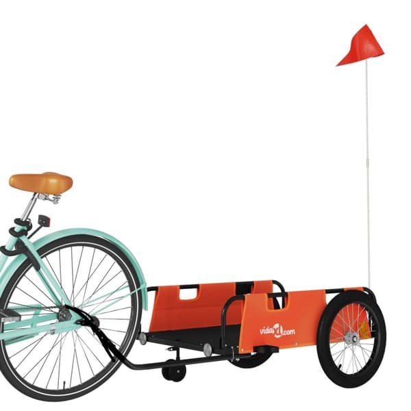 vidaXL cykelanhænger oxfordstof og jern orange og sort