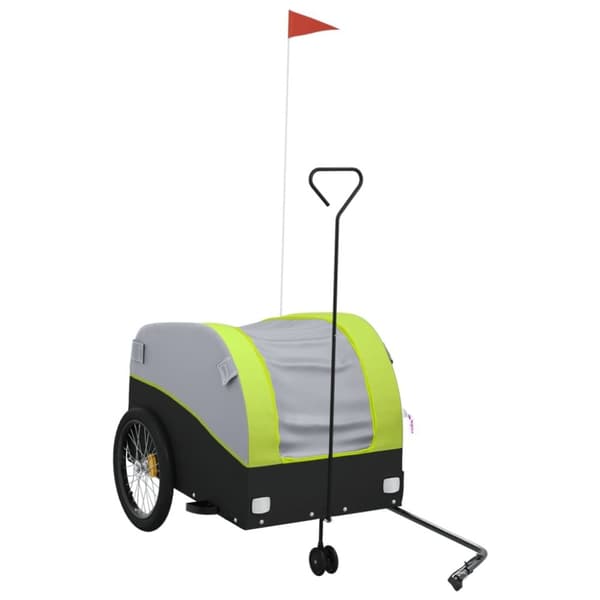 vidaXL Cykelvagn svart och grön 45 kg järn