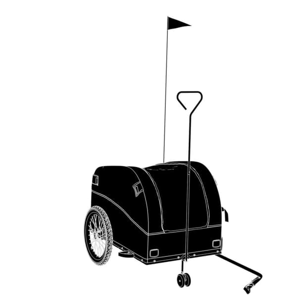 vidaXL Cykelvagn svart och grön 45 kg järn