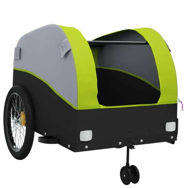vidaXL Cykelvagn svart och grön 45 kg järn