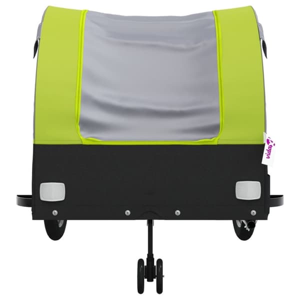 vidaXL Cykelvagn svart och grön 45 kg järn