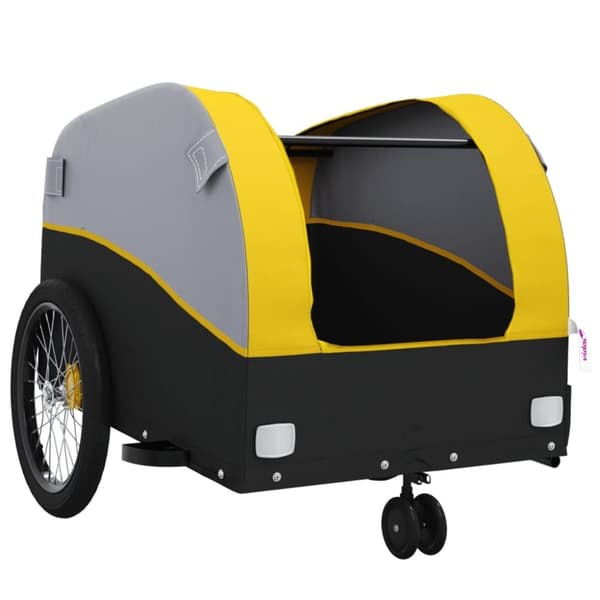 vidaXL Cykelvagn svart och gul 30 kg järn