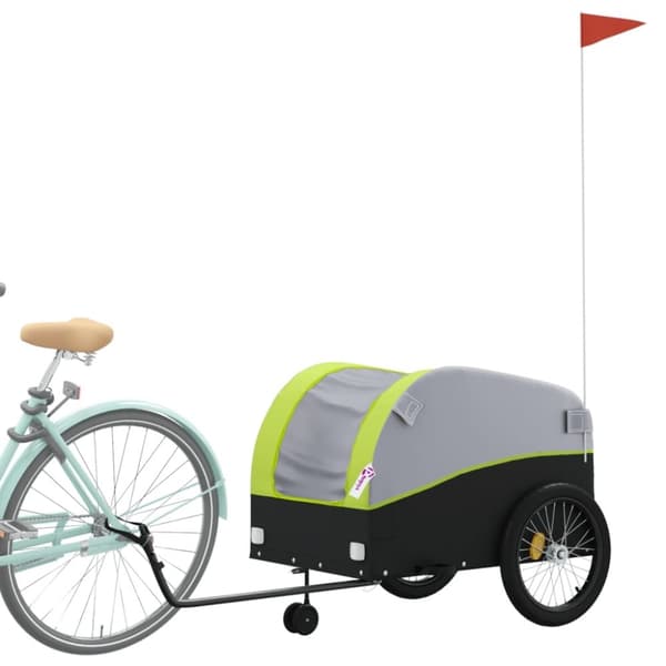 vidaXL cykelanhænger 45 kg jern sort og grøn
