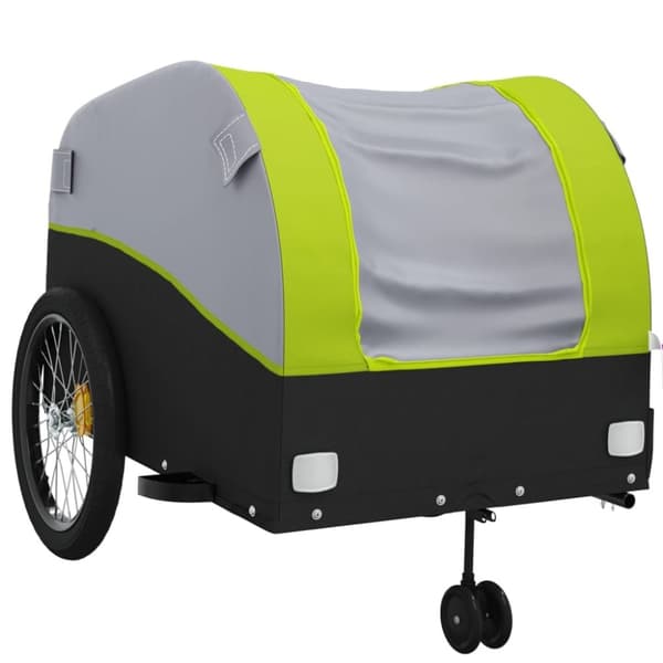 vidaXL cykelanhænger 45 kg jern sort og grøn