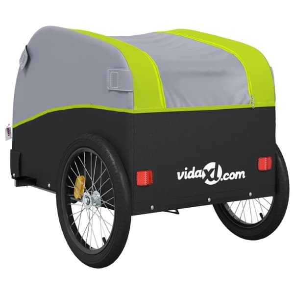 vidaXL cykelanhænger 45 kg jern sort og grøn