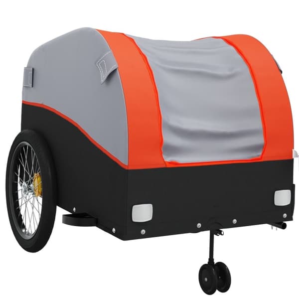 cykelanhænger 45 kg jern sort og orange