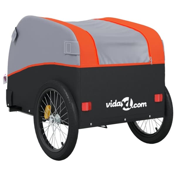 cykelanhænger 45 kg jern sort og orange