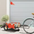 Miniatyrbild 1 av 2: Cykelvagn orange oxfordtyg och järn
