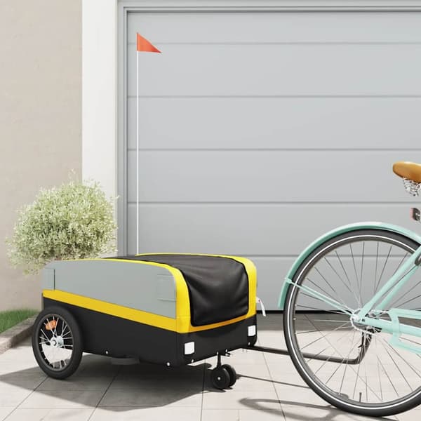 Cykelvagn svart och gul 45 kg järn