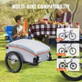 Miniatyrbild 6 av 7: 100lbs kapacitet hopfällbar cykellastvagn med vattentätt skydd och säkerhetsreflektor, passar 22"-28" cykelhjul, lätt att installera