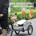 Miniatyrbild 2 av 7: 100lbs kapacitet hopfällbar cykellastvagn med vattentätt skydd och säkerhetsreflektor, passar 22"-28" cykelhjul, lätt att installera