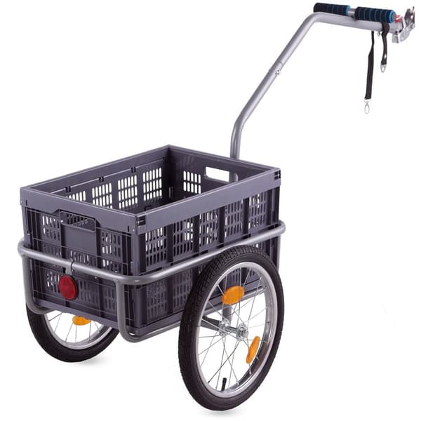 Robust Cykelvogn - 50kg Kapacitet, Foldbar Sort Plastboks, Stålramme