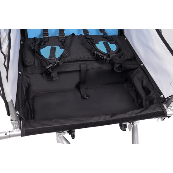 Barncykelvagn - Buggy - 2-Sits - Med Stötdämpare - Blå