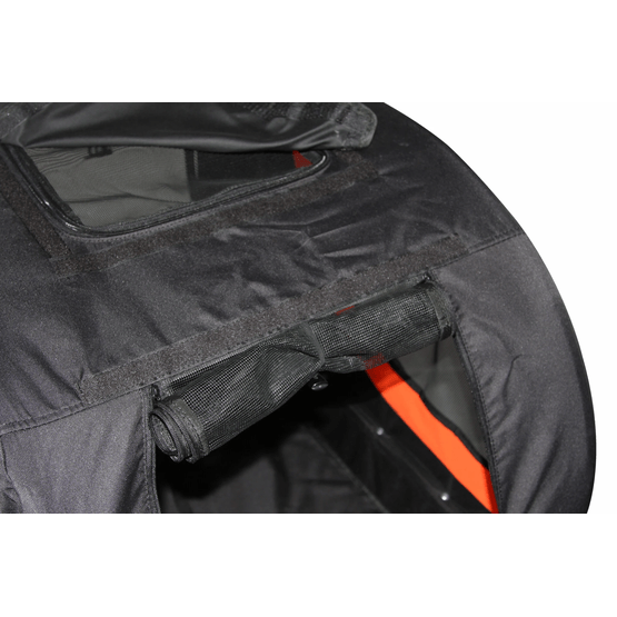 Cykeltrailer Hundetrailer - Sammenfoldelig - Orange Sort - Max 40 Kg