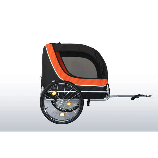 Cykeltrailer Hundetrailer - Sammenfoldelig - Orange Sort - Max 40 Kg