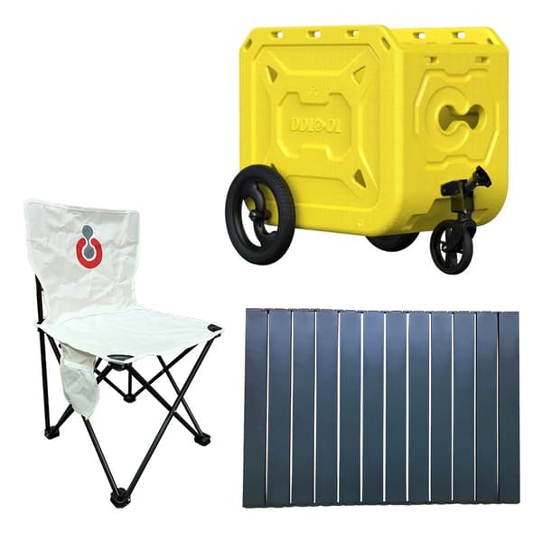 Cykelvogn Trailer, 128L Opbevaringskapacitet, Holdbart HDPE Materiale,Gul