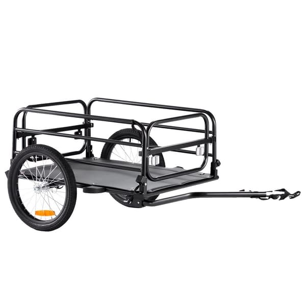 Cykel Cargo Trailer, 160 lbs belastningsevne, holdbar kulstofstålramme, rummelig transportkasse