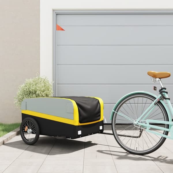 Cykelvagn svart och gul 45 kg järn