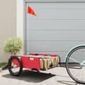 Miniatyrbild 1 av 2: Cykelvagn röd oxfordtyg och järn