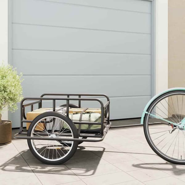 Cykelvagn 130x73x48,5 cm stål svart