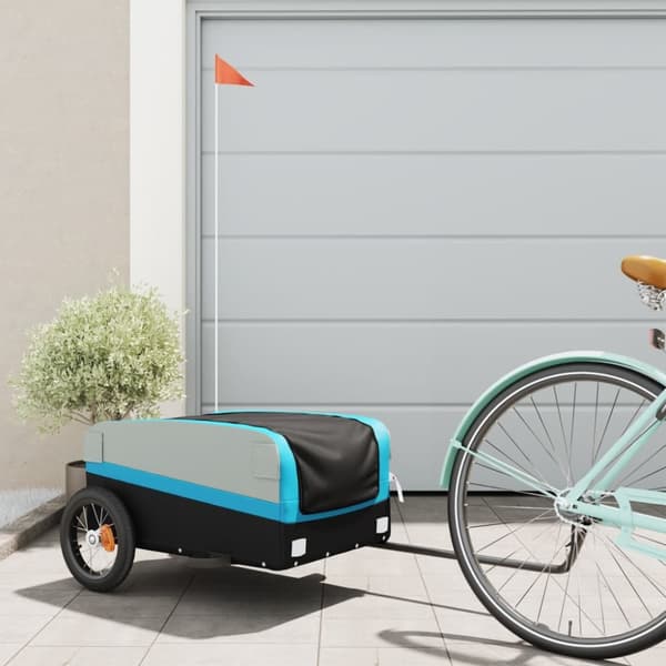 Cykelvagn svart och blå 30 kg järn