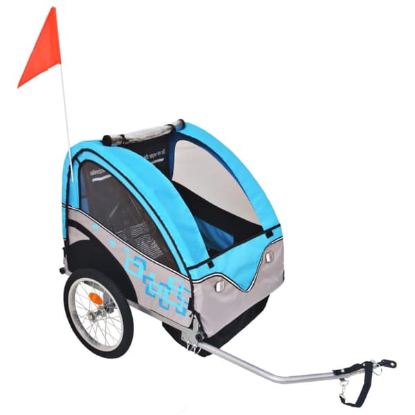 Cykelvagn grå och blå 30 kg