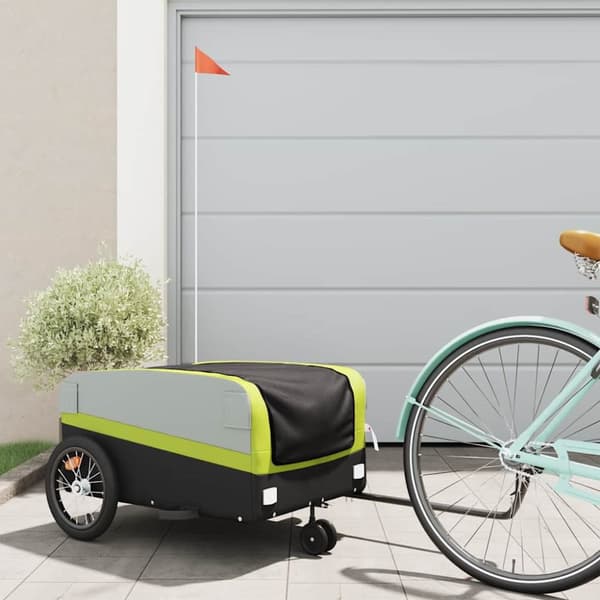 Cykelvagn svart och grön 45 kg järn