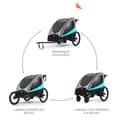 Miniatyrbild 3 av 6: Cykelkärra 3 i 1 - Kinderkraft NAVA - Joggingvagn - För en eller två barn - Blå