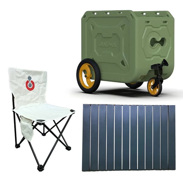 Cykelvogn Trailer, 128L Opbevaringskapacitet, Holdbart HDPE Materiale,Grøn