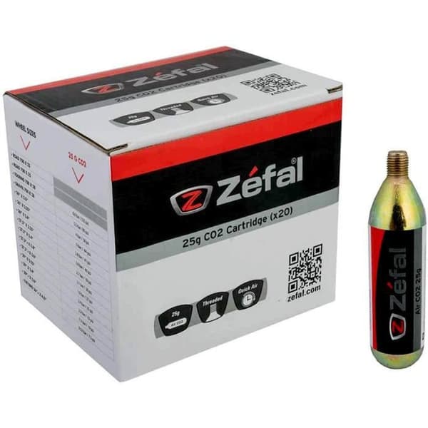 Zefal CO2 luftpatroner - Kartong med 20 st - Vit - 25 g